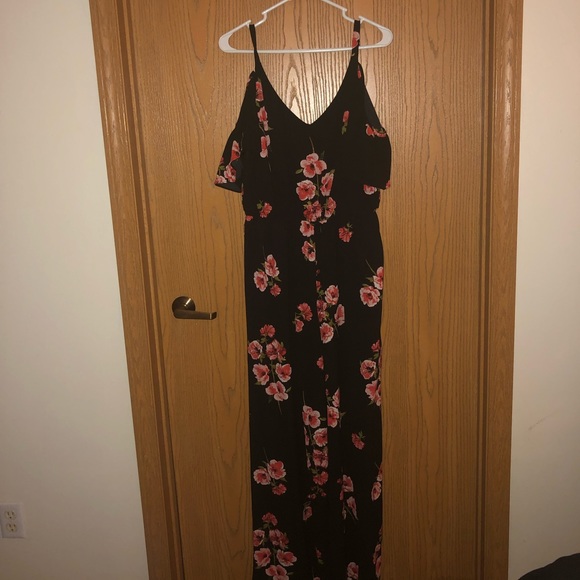maurices floral jumpsuit